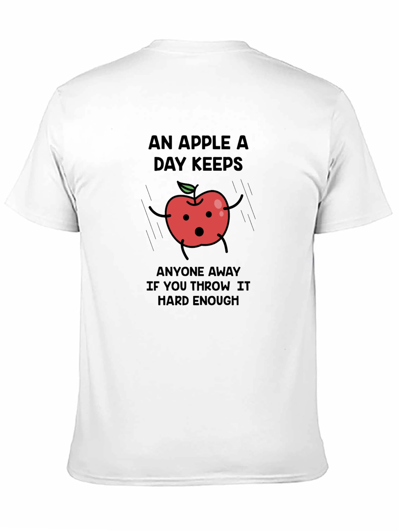 Black Funny Apple T-Shirt - An Apple a Day Keeps... view 11