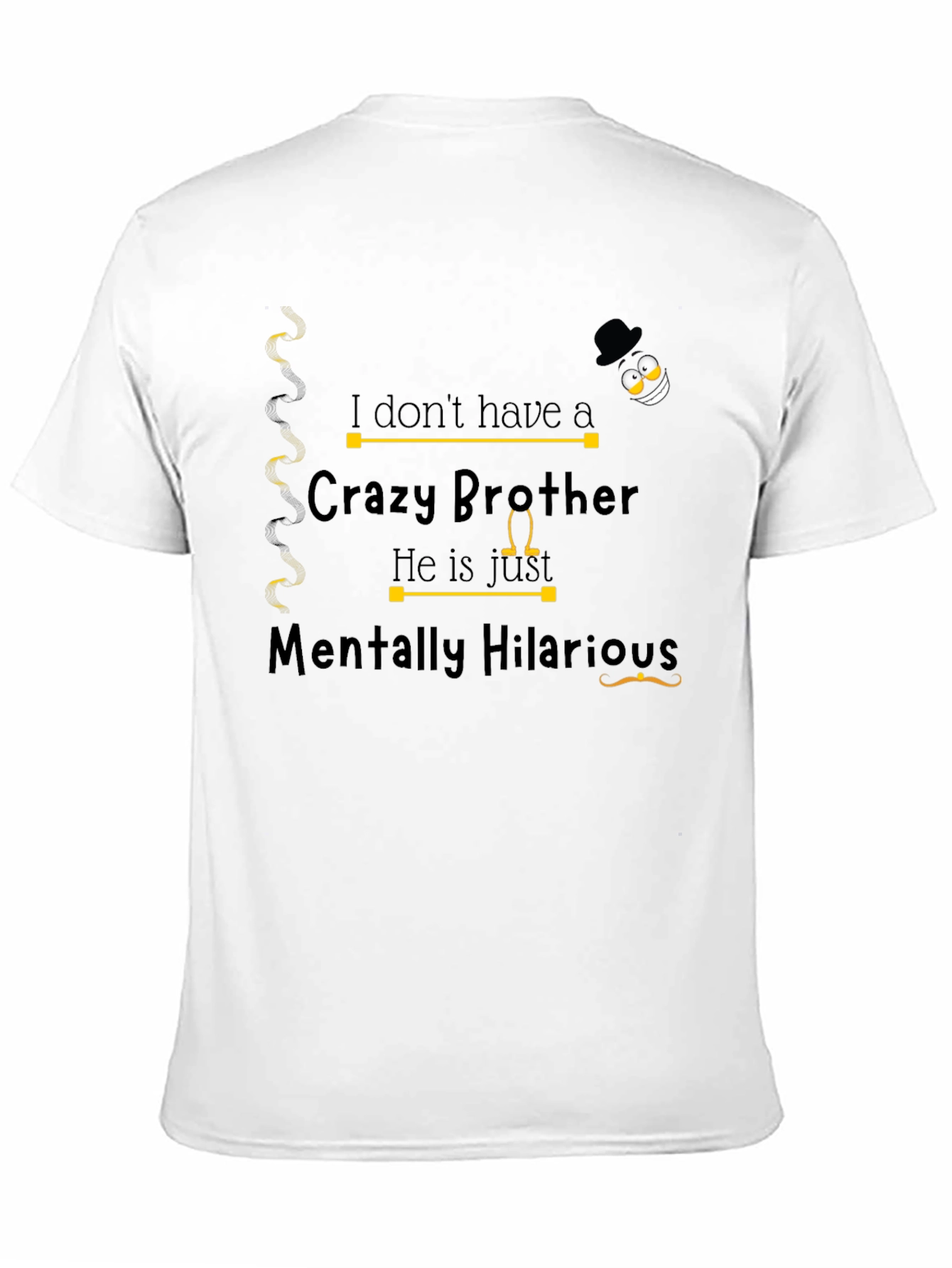 Black Funny Brother T-Shirt - Crazy Brother view 11