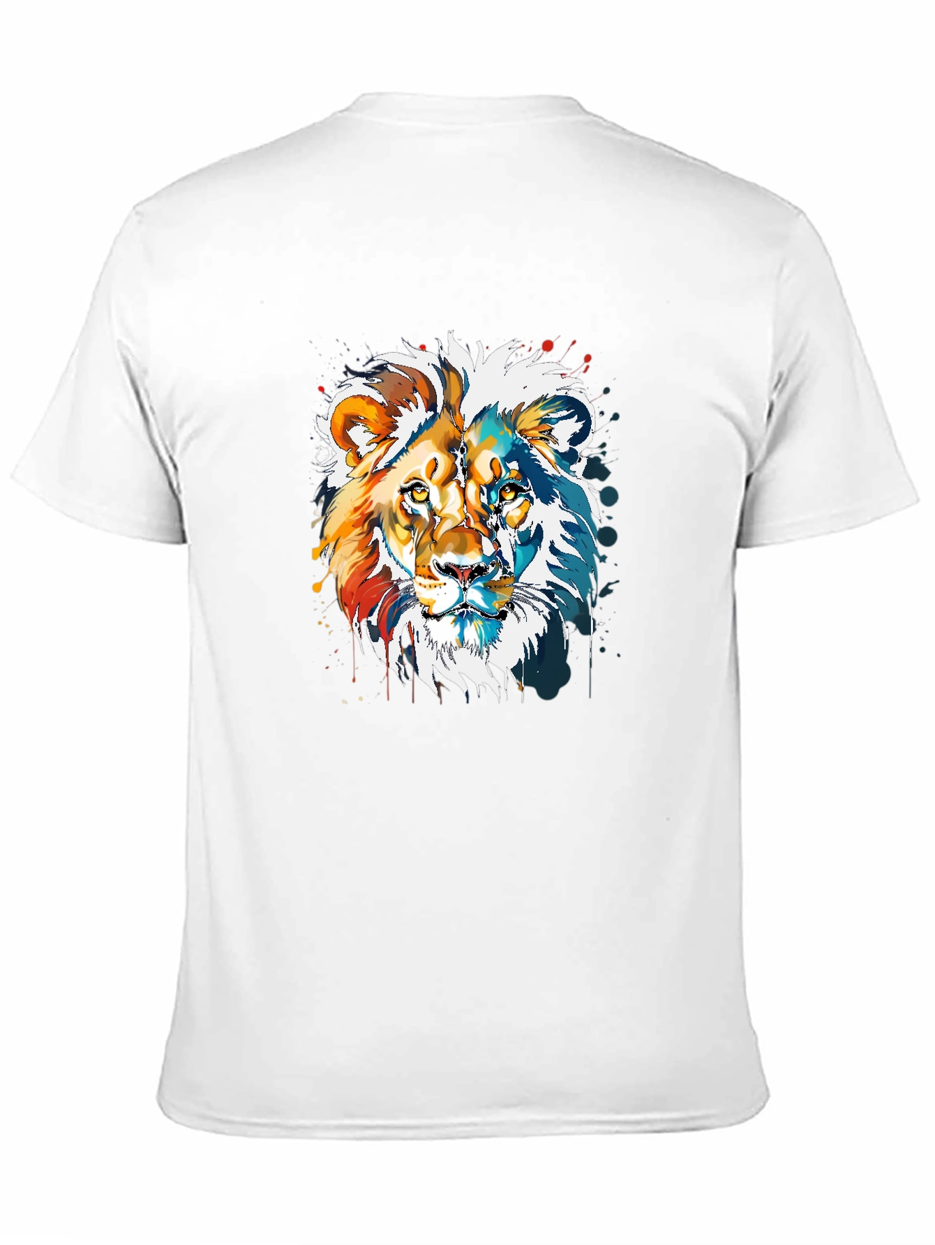 Black Lion Graphic Print Men's T-Shirt view 11