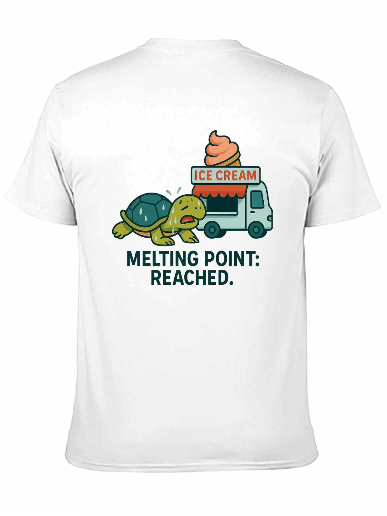 Black Melting Point Reached Turtle Ice Cream T-Shirt view 11