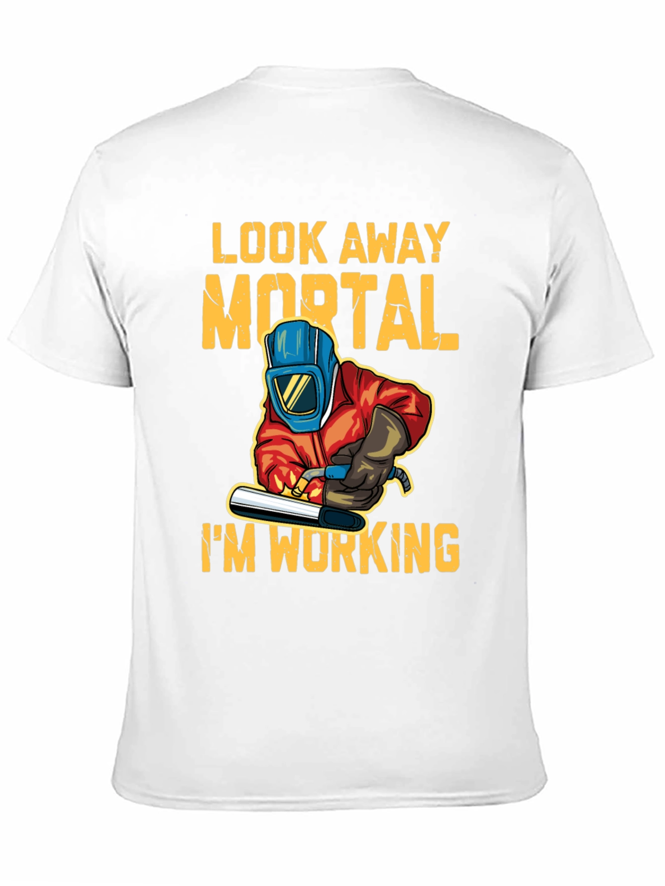 Black Look Away Mortal I'm Working T-Shirt view 11