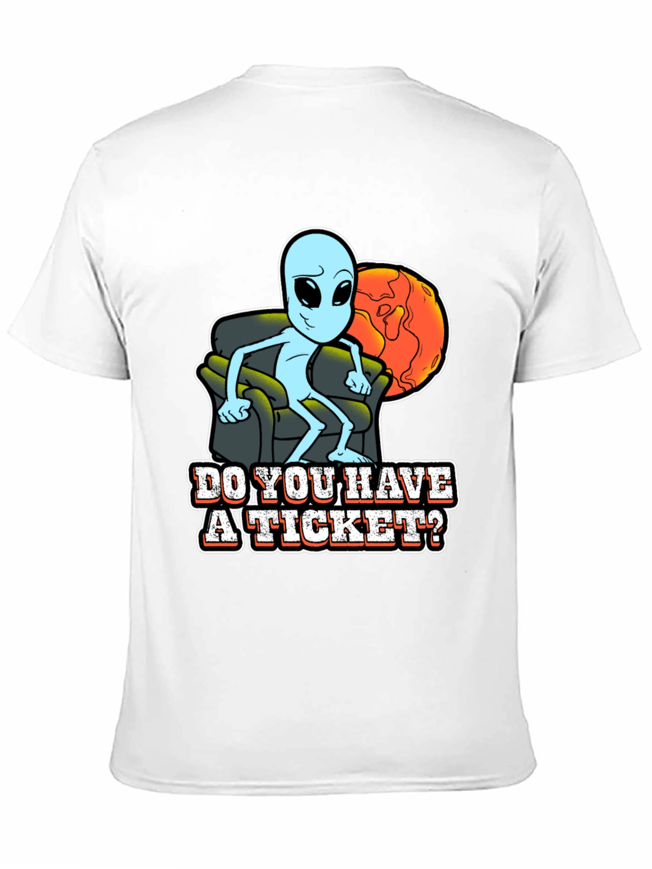 Black Alien "Do you have a ticket" Graphic T-Shirt view 11