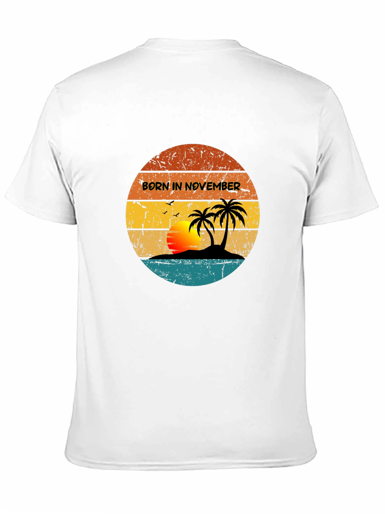 Black Born in November Tropical Sunset T-Shirt view 11