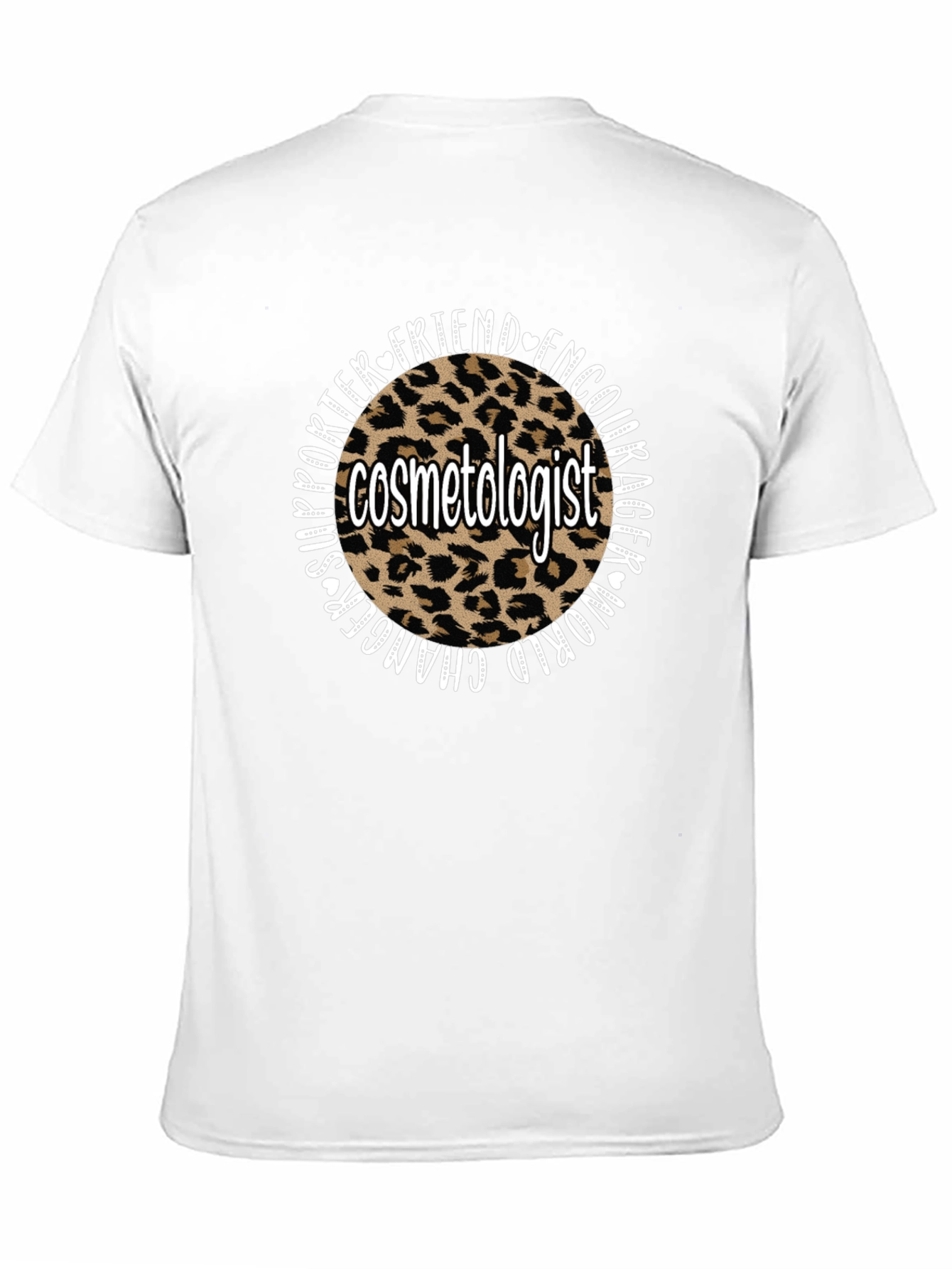 Black Cosmetologist Leopard Print Graphic T-Shirt view 11