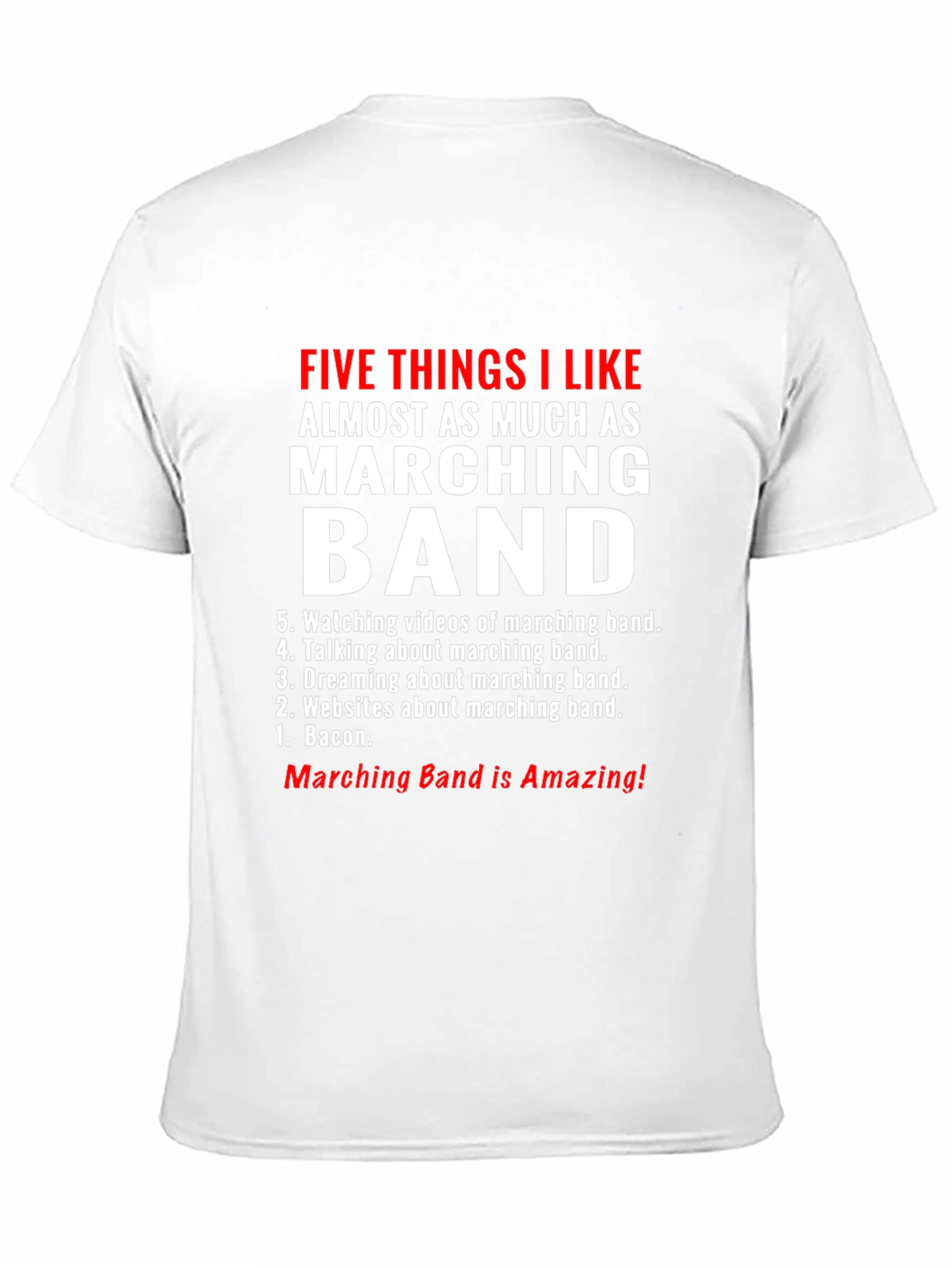 Black Marching Band Fan T-Shirt - Five Things I Like view 11