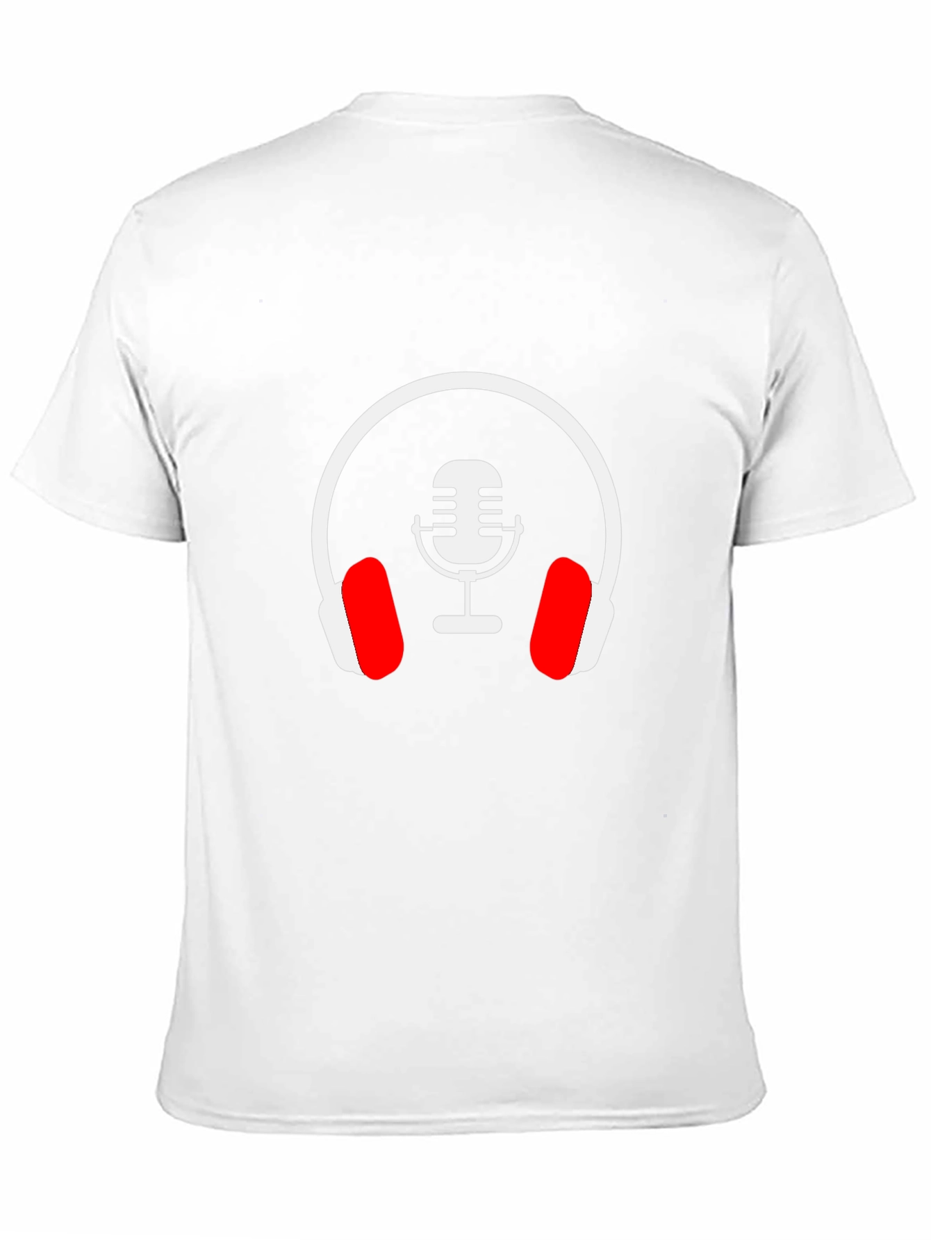 Black Podcast Microphone Headphones Graphic Tee view 11