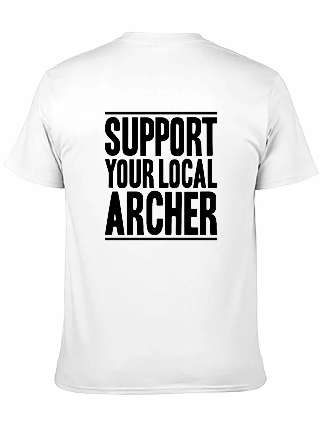 Black Support Your Local Archer T-Shirt - Black Crew Neck Tee view 11