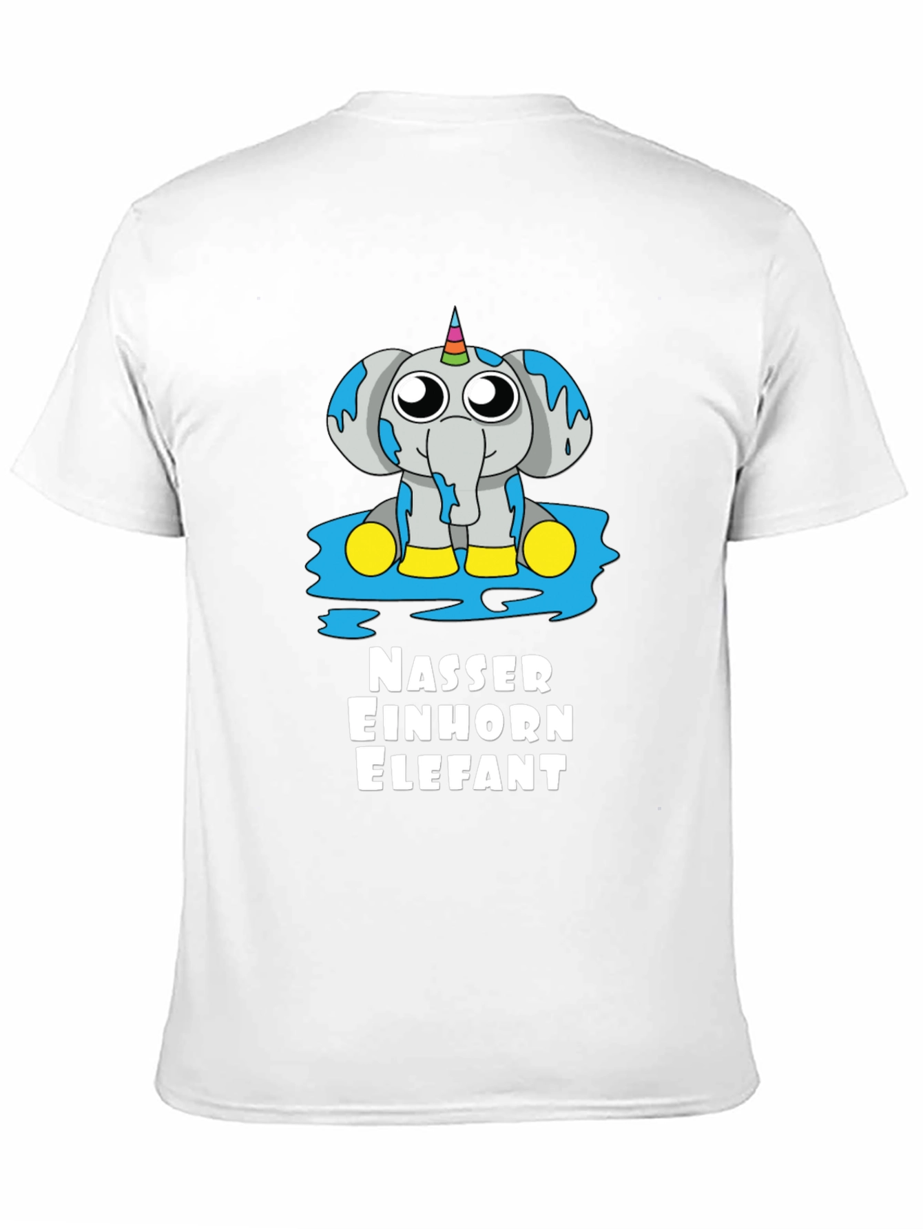 Black Funny Unicorn Elephant T-Shirt view 11