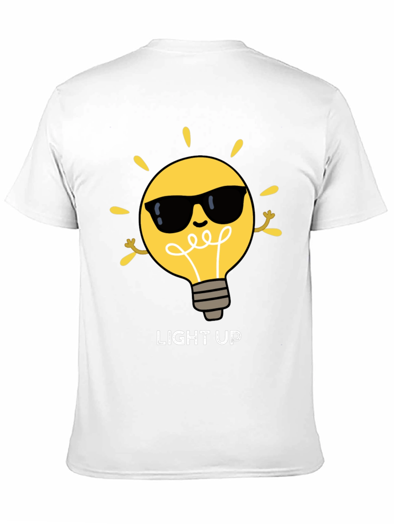 Black Light Up Graphic Tee - Cool Bulb Design view 11
