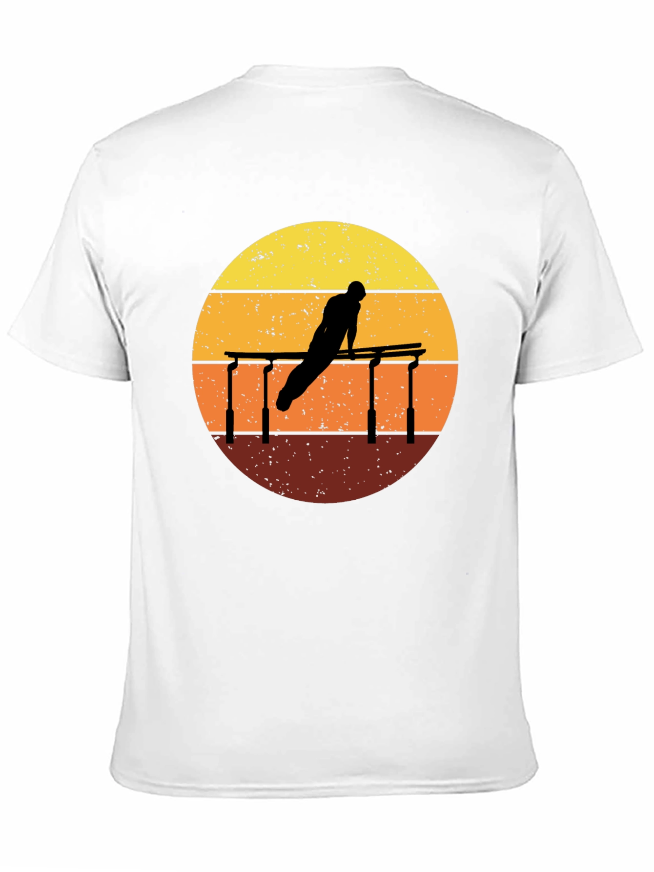 Black Gymnastics Sunset Graphic Tee - Black Cotton T-Shirt view 11