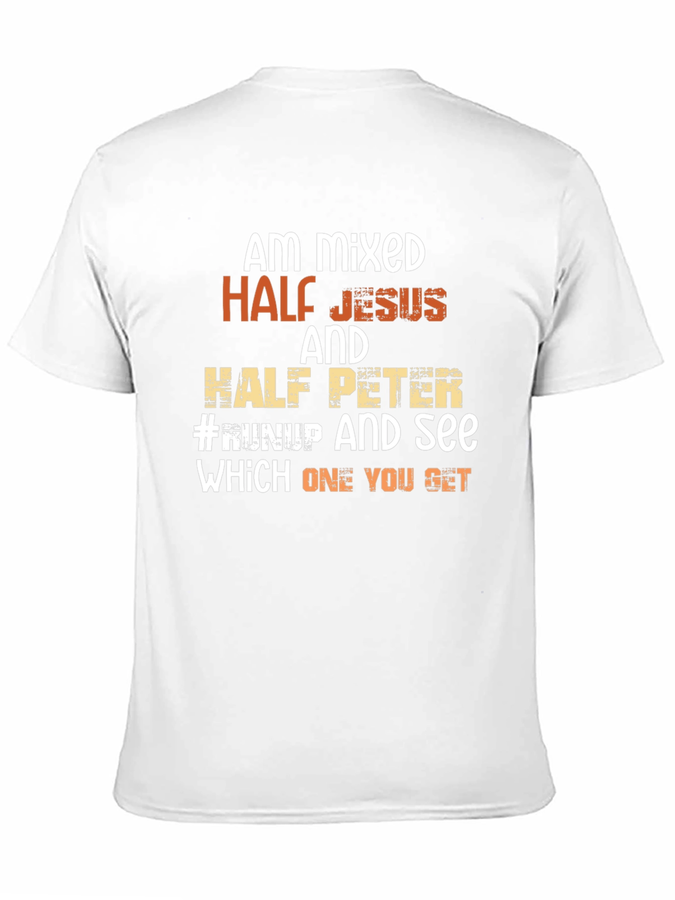 Black Am Mixed Half Jesus Half Peter T-Shirt view 11