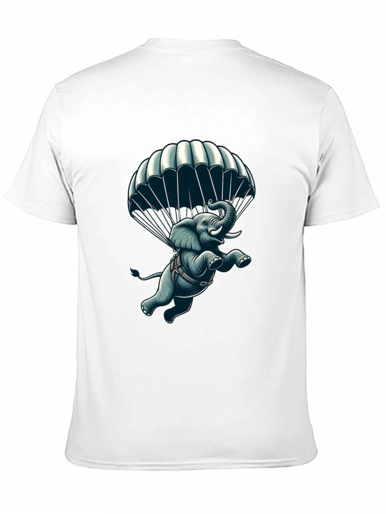 Black Parachuting Elephant Graphic Tee view 11
