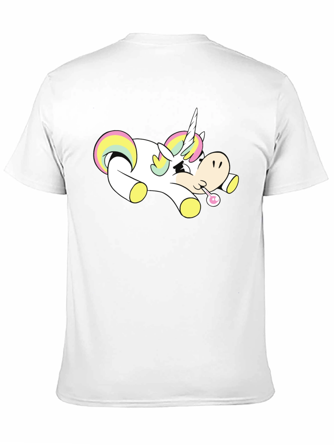 Black Unicorn Cartoon Black T-Shirt view 11
