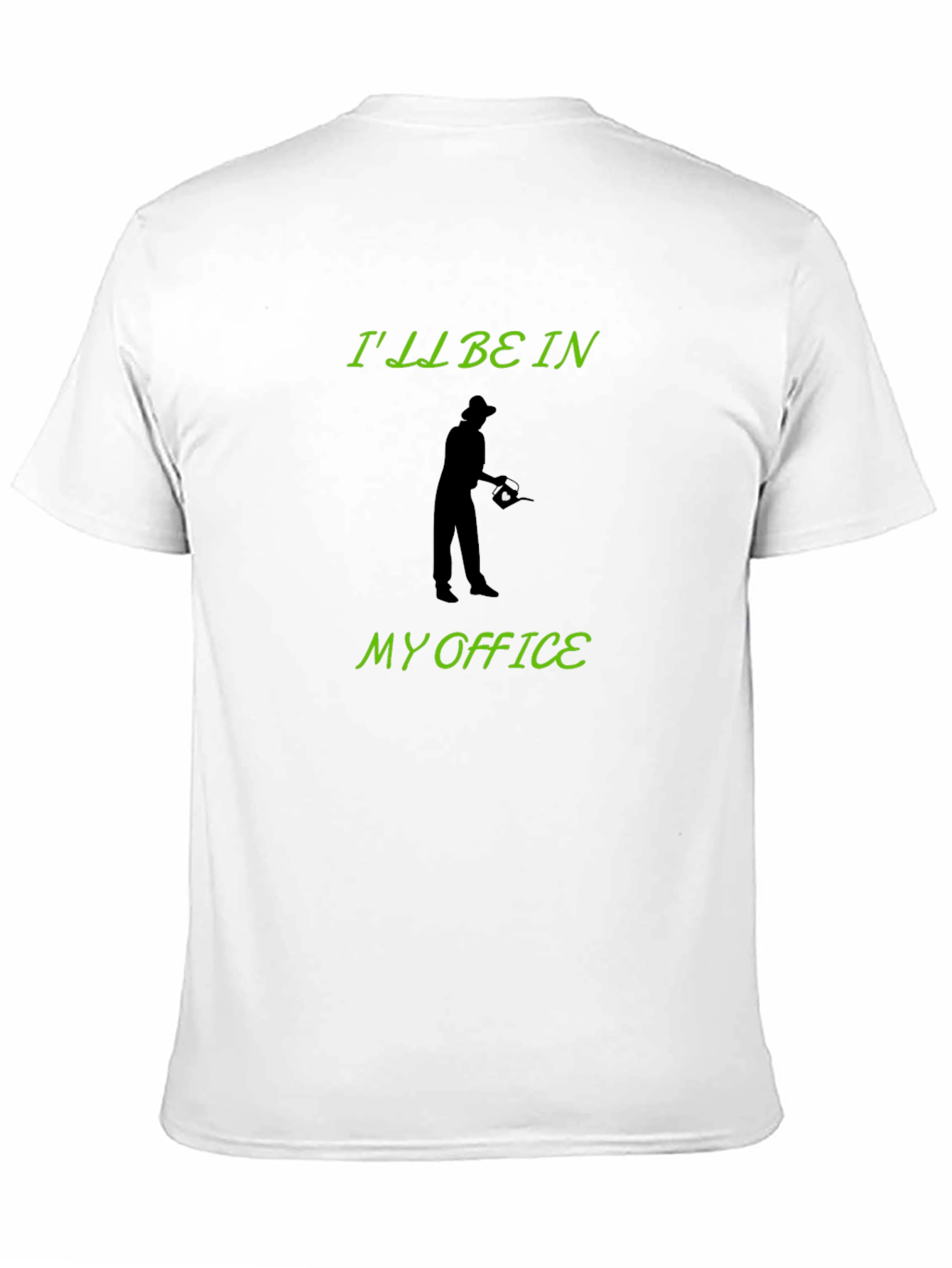 Black Gardener's Office T-Shirt - "I'll be in my Office" view 11
