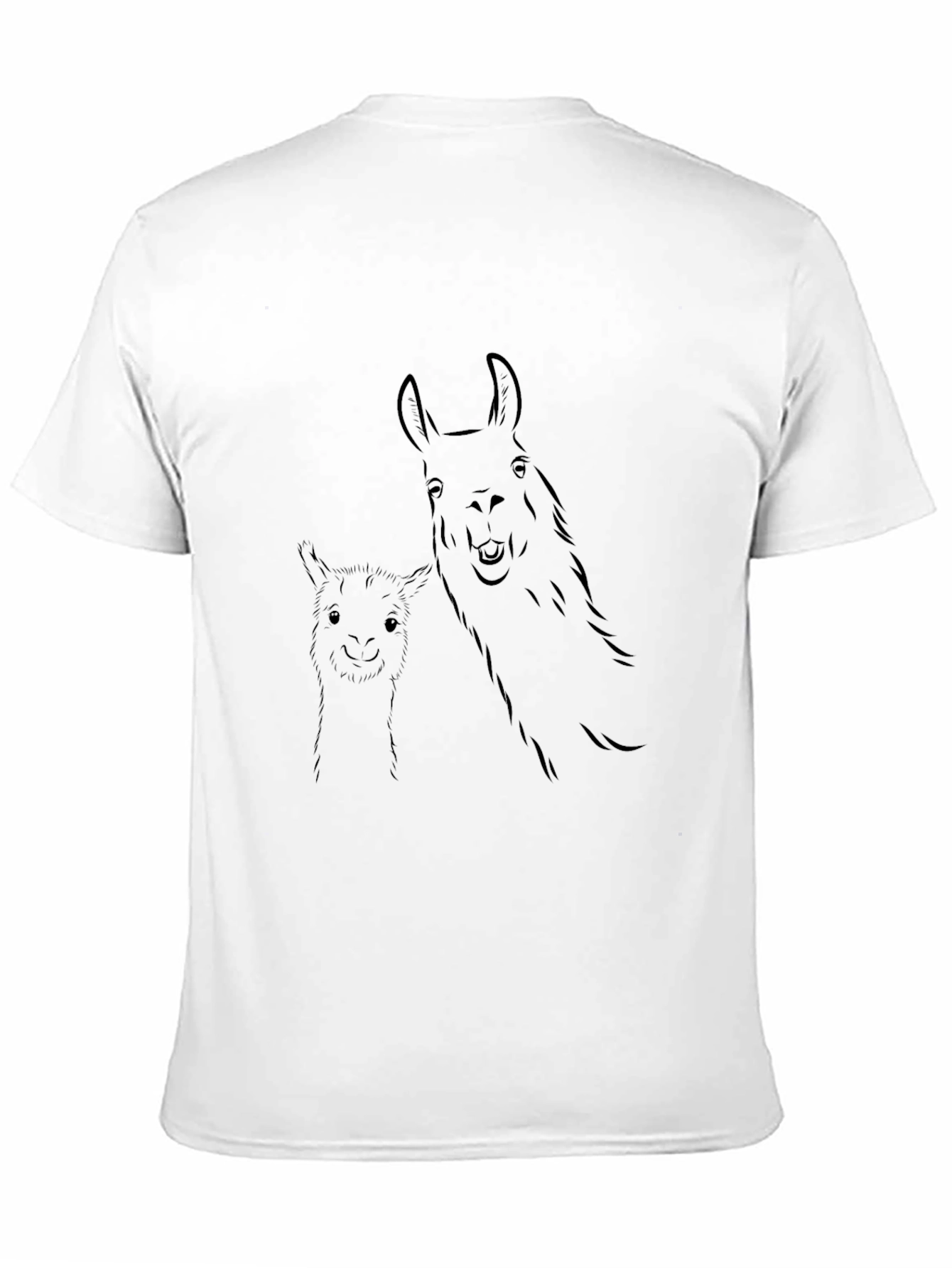 Black Llama Outline Graphic Print T-Shirt view 11