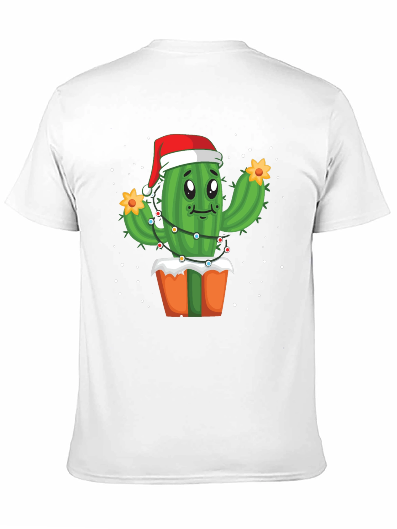 Black Festive Cactus Christmas T-Shirt view 11