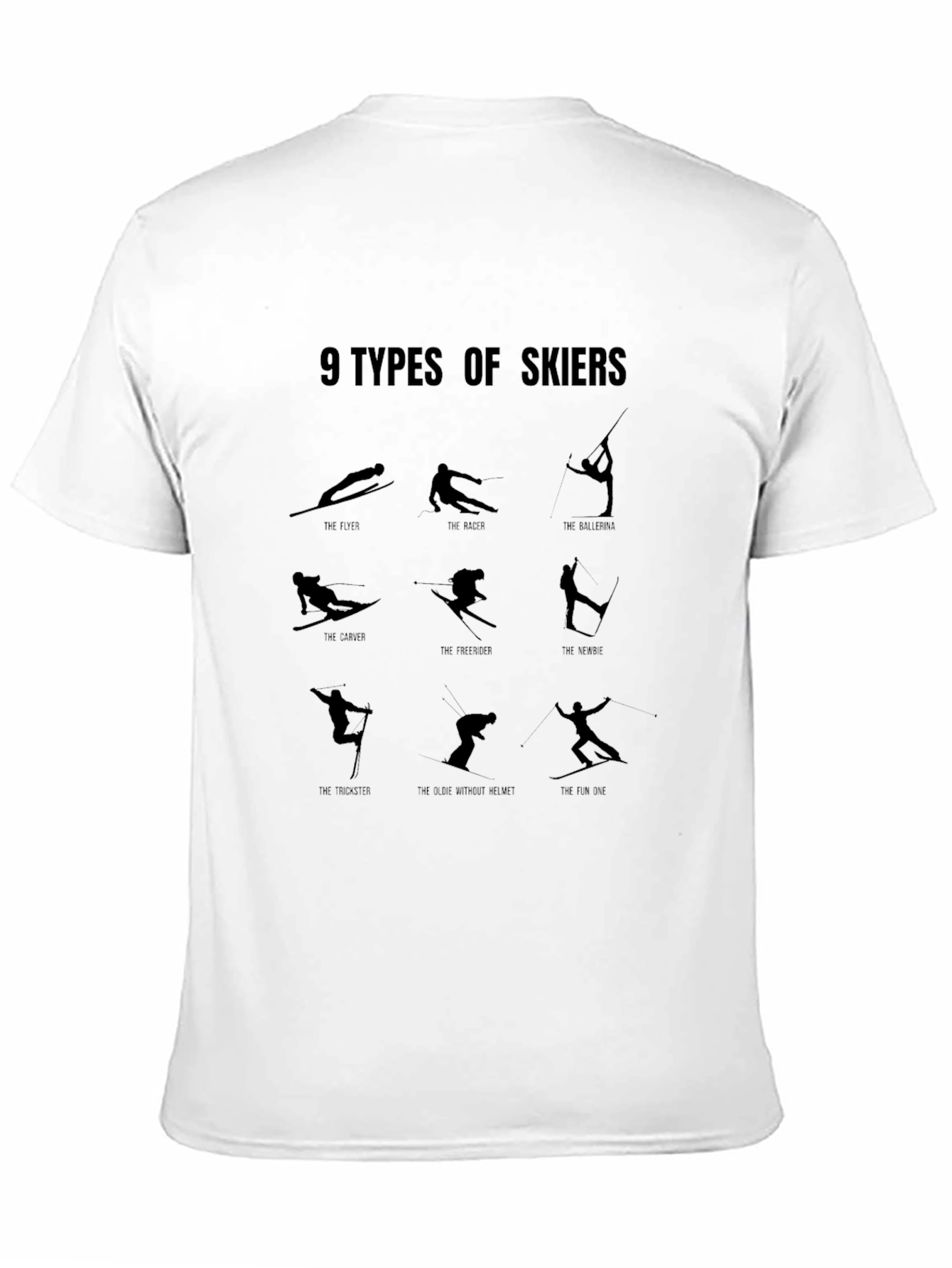 Black 9 Types of Skiers Graphic Tee - Black view 11