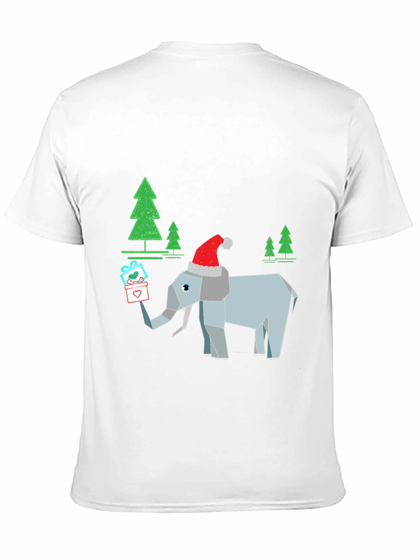 Black Festive Elephant Christmas T-Shirt view 11