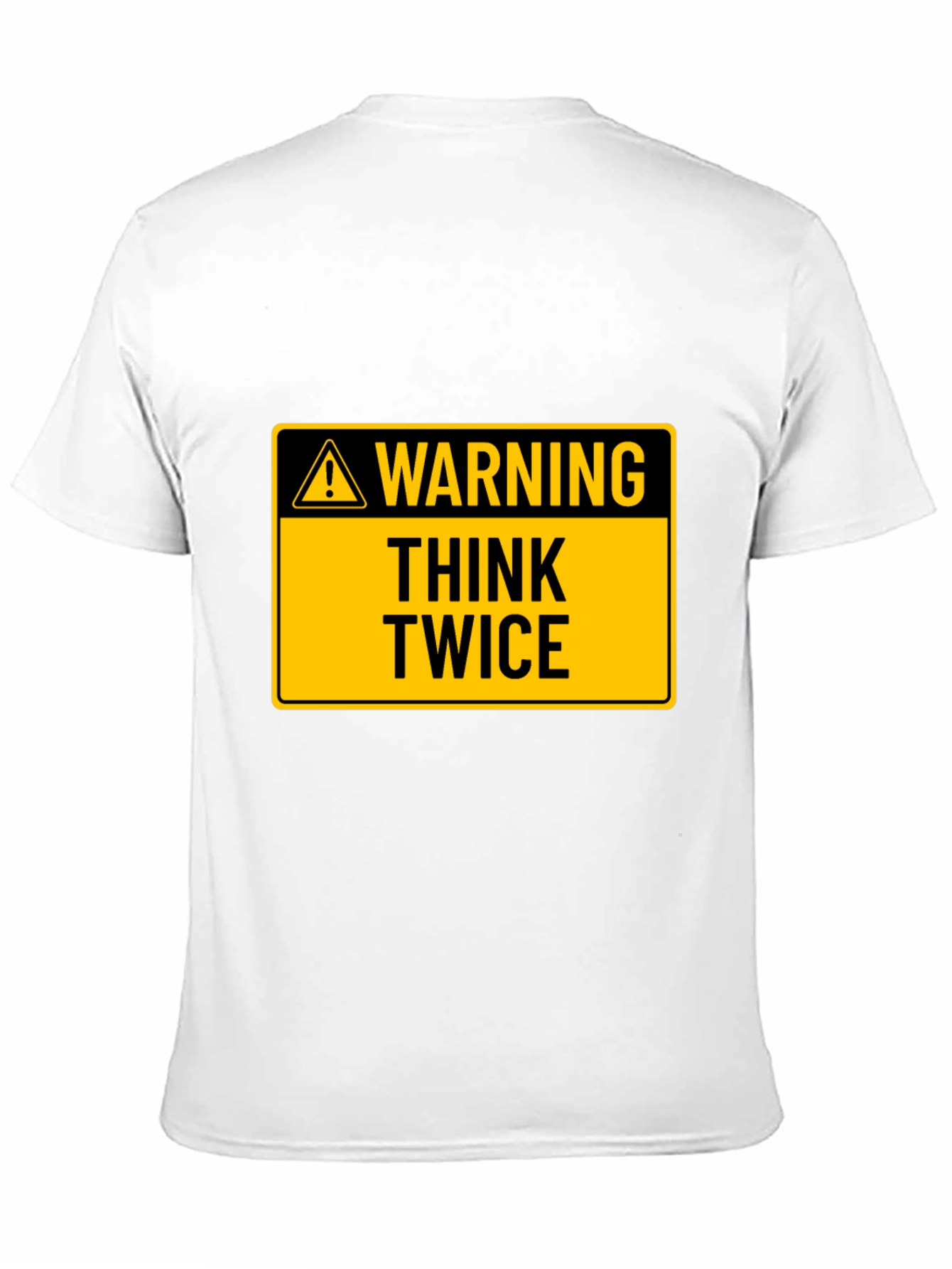 Black Warning Think Twice Graphic Tee - Black Cotton T-Shirt view 11
