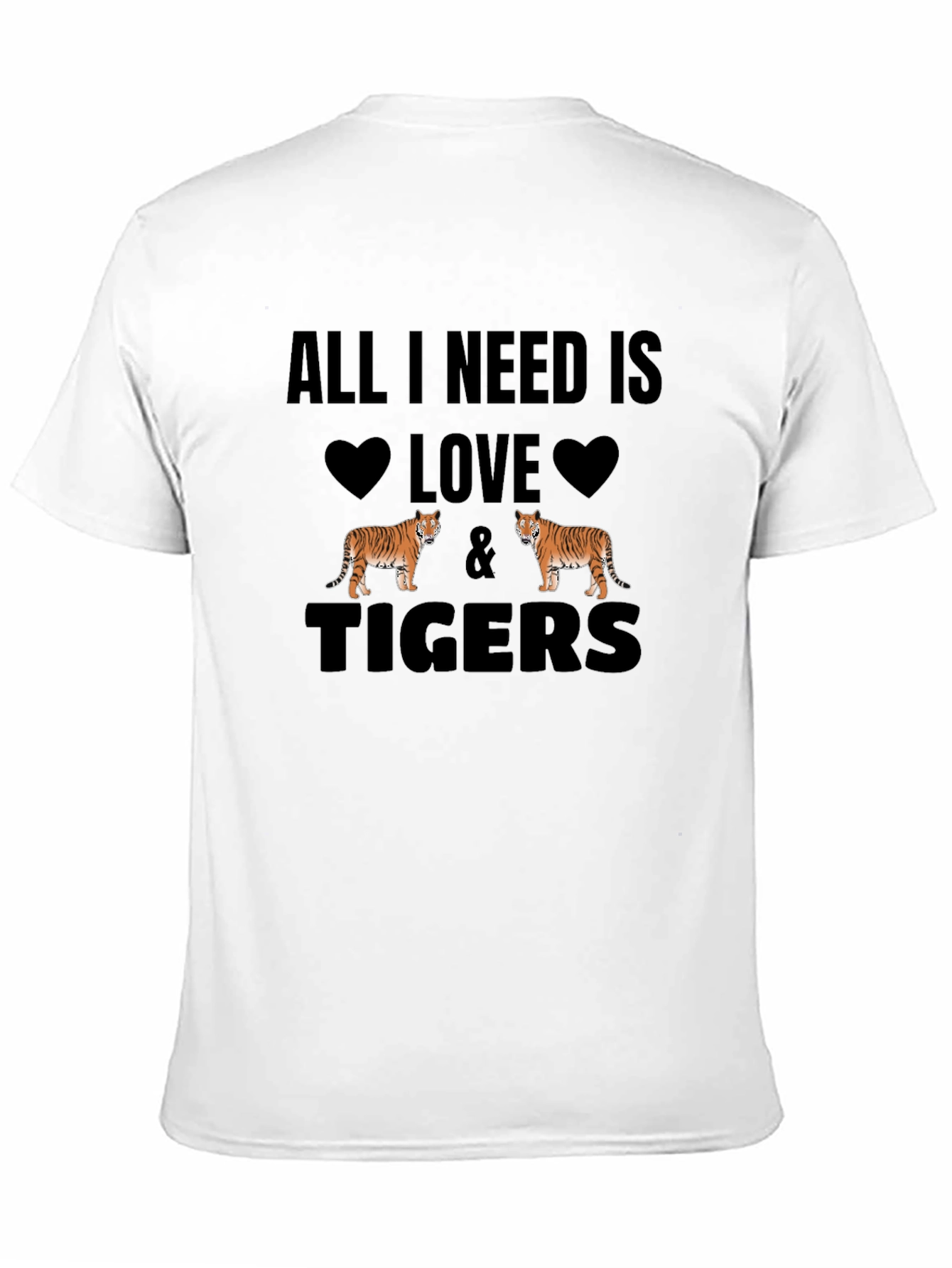 Black All I Need is Love & Tigers Black T-Shirt view 11