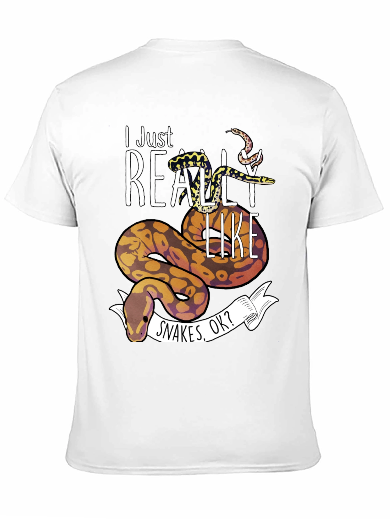 Black I Just Really Like Snakes OK? T-Shirt view 11