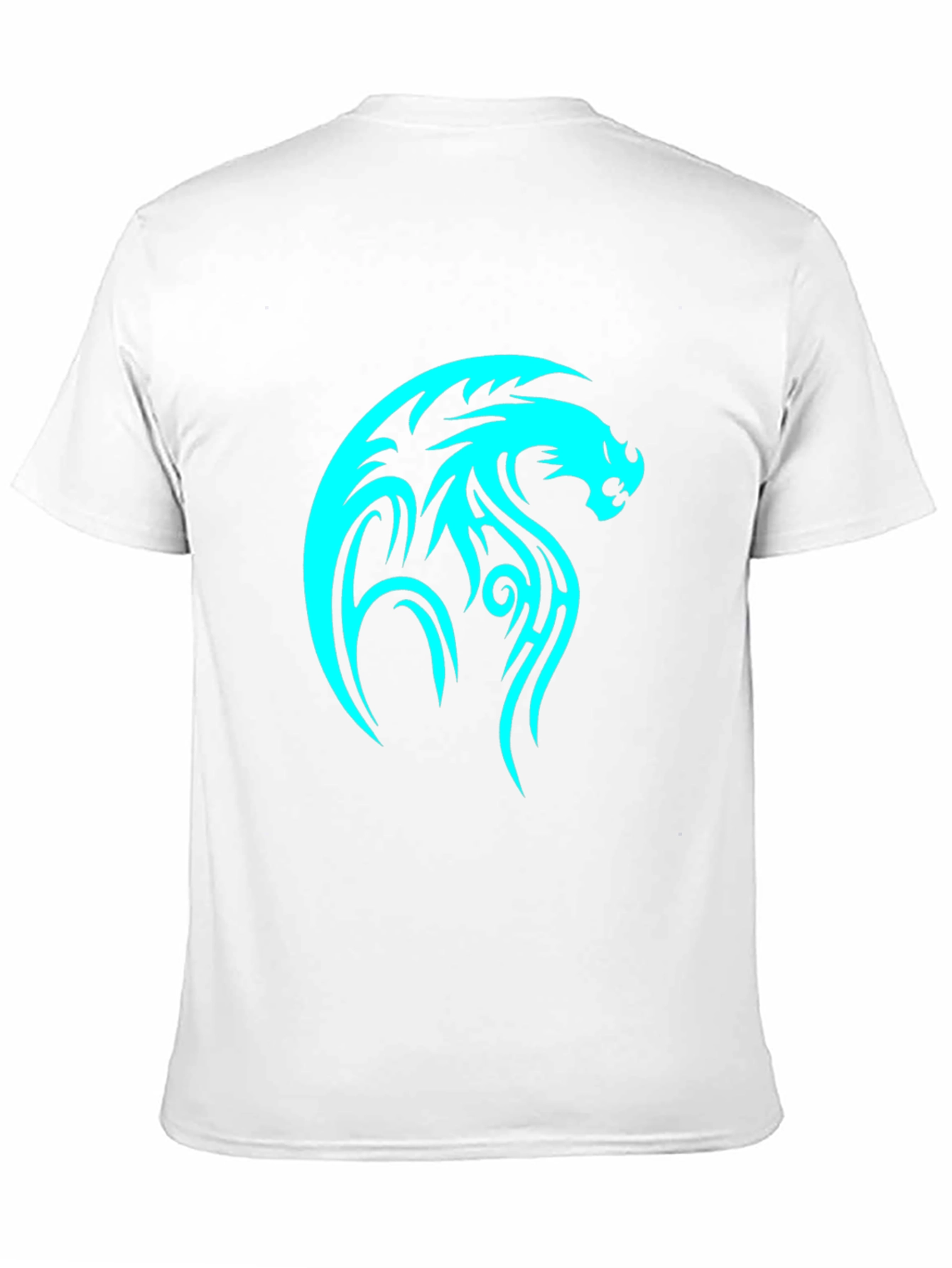 Black Tribal Dragon Graphic Tee - Black Cotton T-Shirt view 11