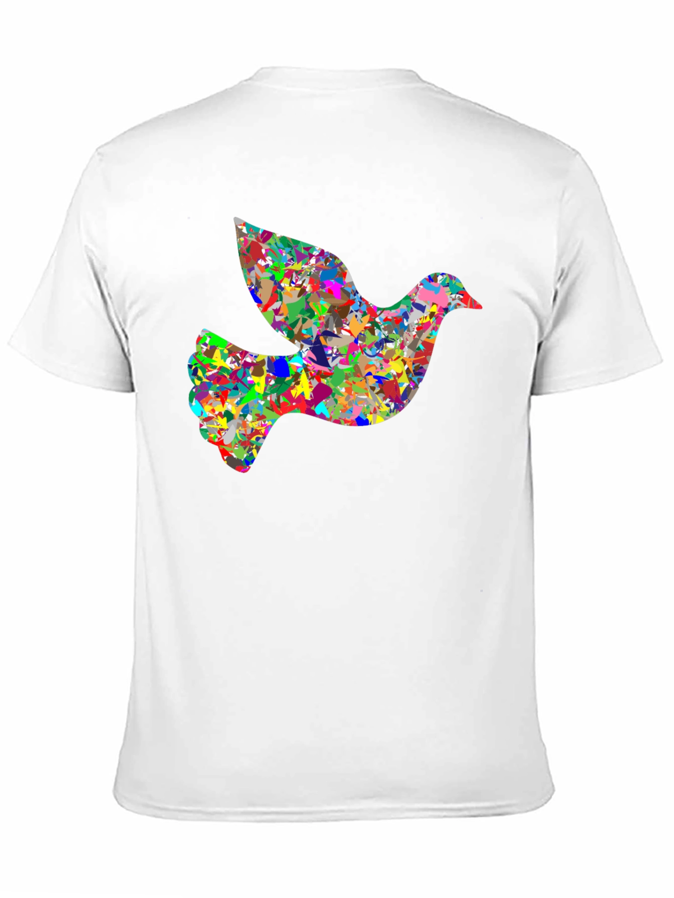 Black Peace Dove Graphic Tee - Abstract Art Bird T-Shirt view 11