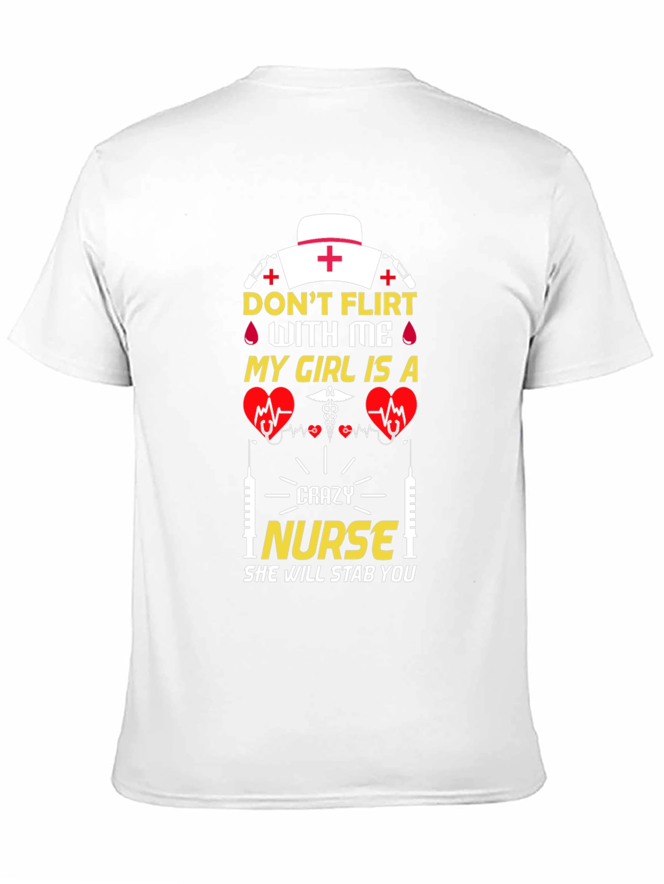 Black Crazy Nurse Graphic T-Shirt Novelty Gift view 11