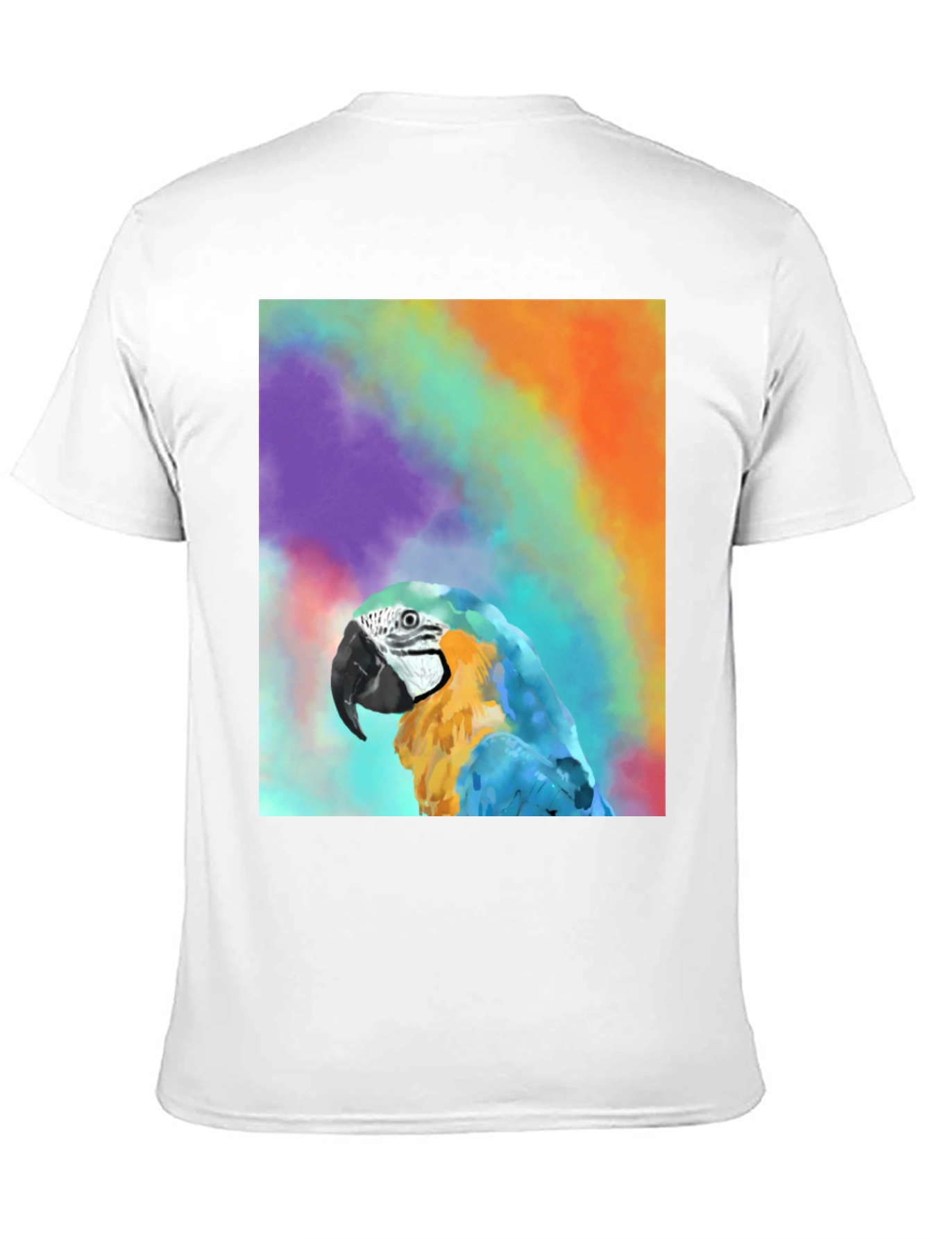 Black Parrot Graphic Tee - Colorful Macaw Design view 11