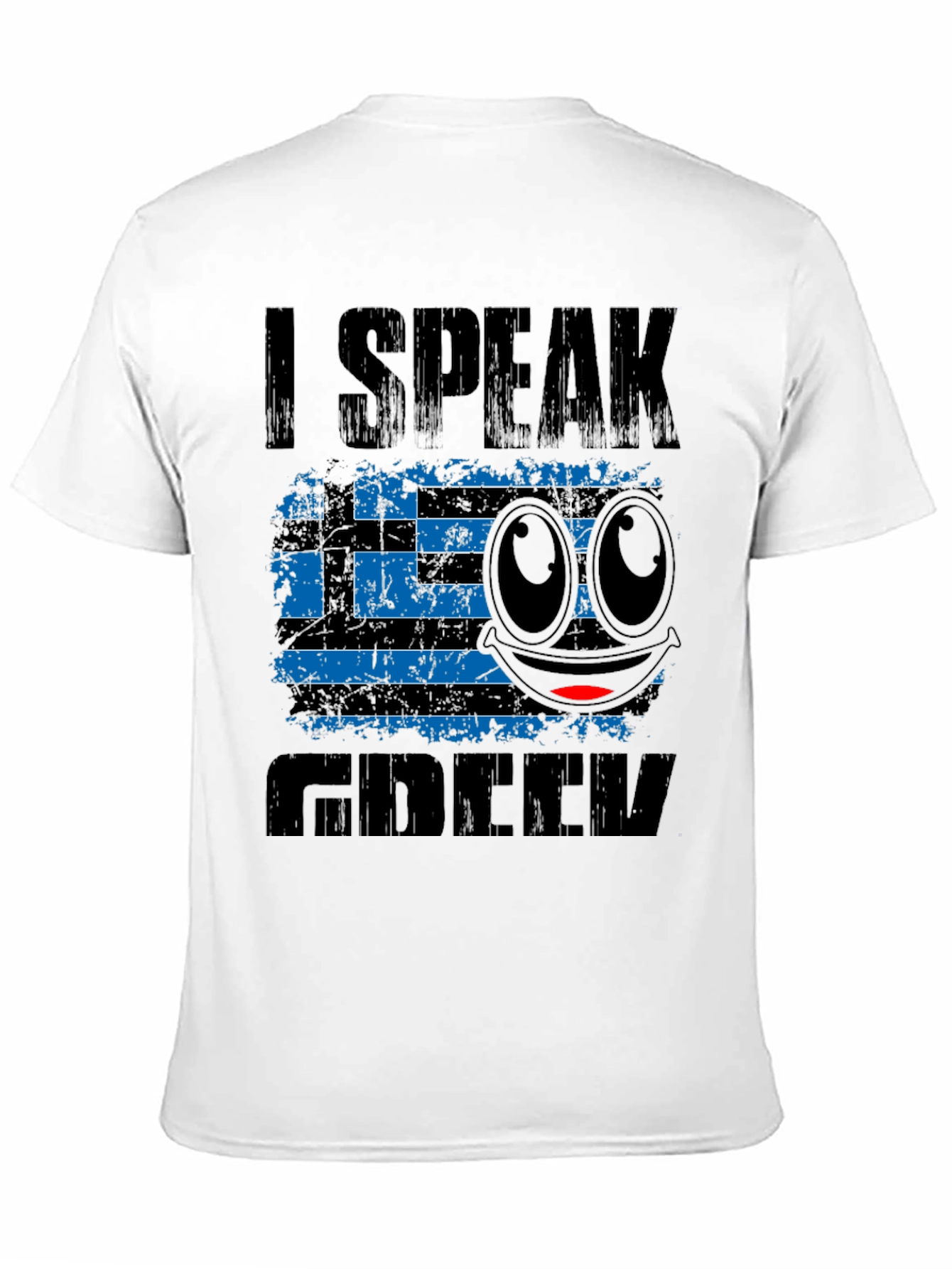Black I Speak Greek T-Shirt Funny Emoji Greece Flag view 11
