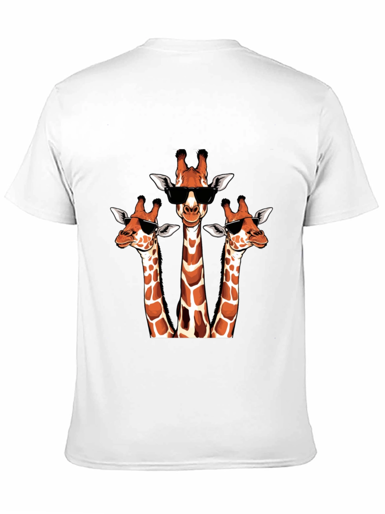 Black Cool Giraffe Trio T-Shirt - Unique Design view 11