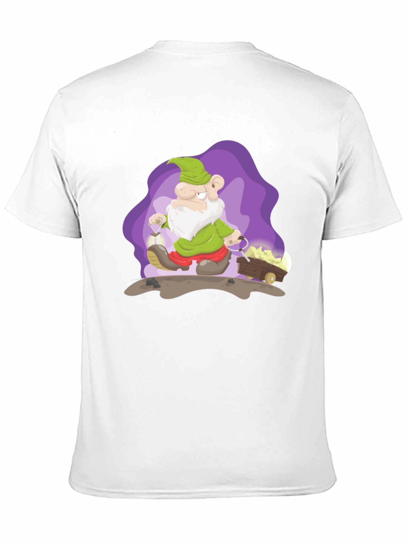 Black Cartoon Mine Dwarf Black T-Shirt view 11