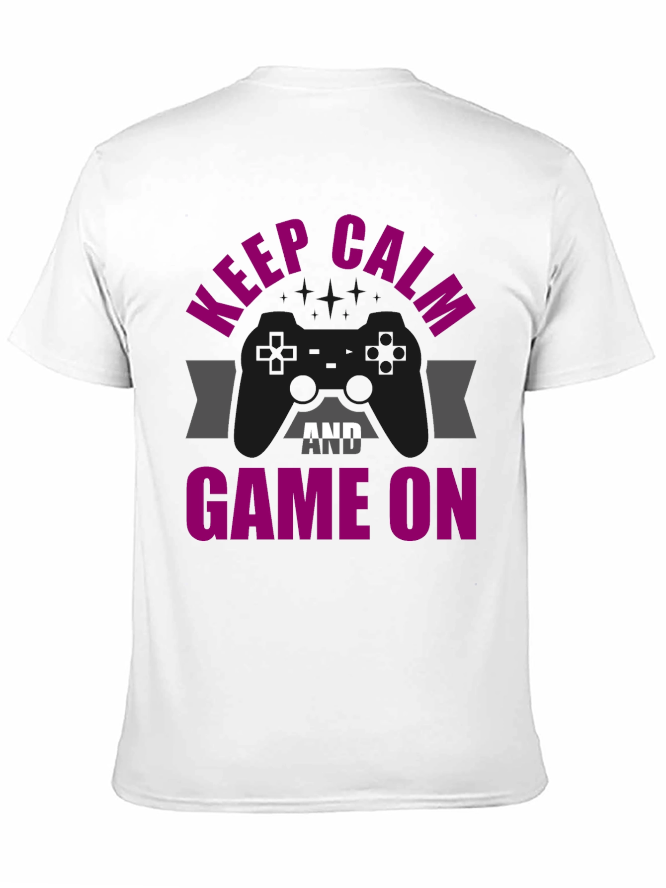 Black Keep Calm and Game On Graphic Tee view 11