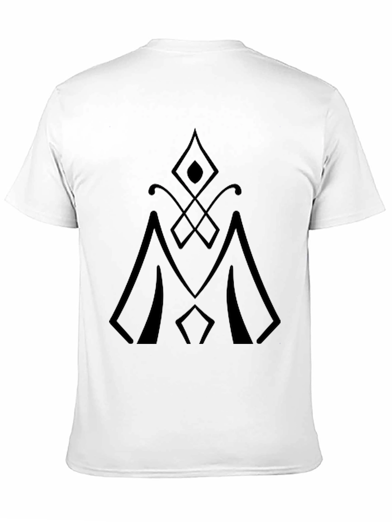 Black Men's Black T-Shirt with Geometric Design view 11