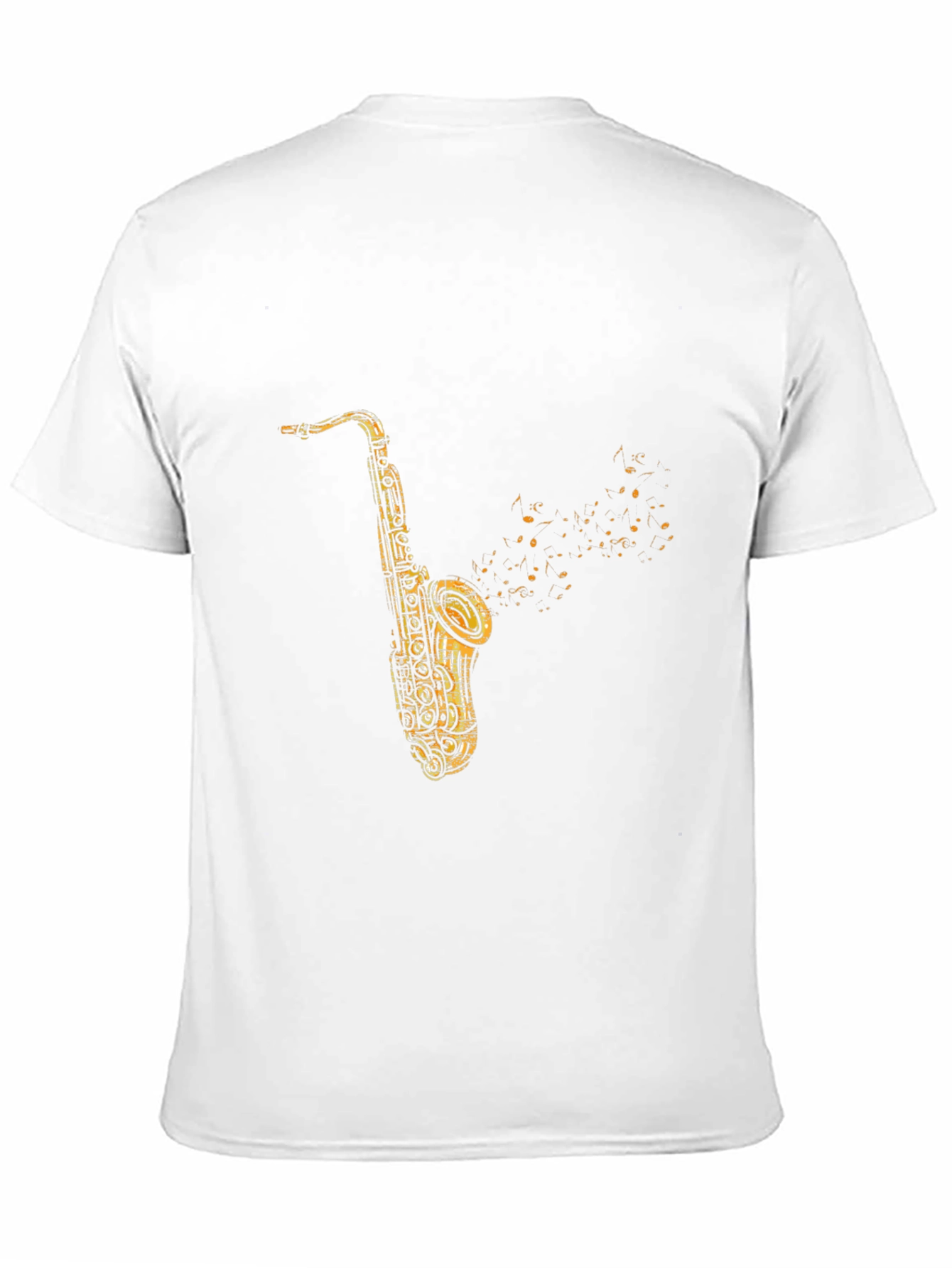 Black Saxophone Graphic Print Black T-Shirt view 11