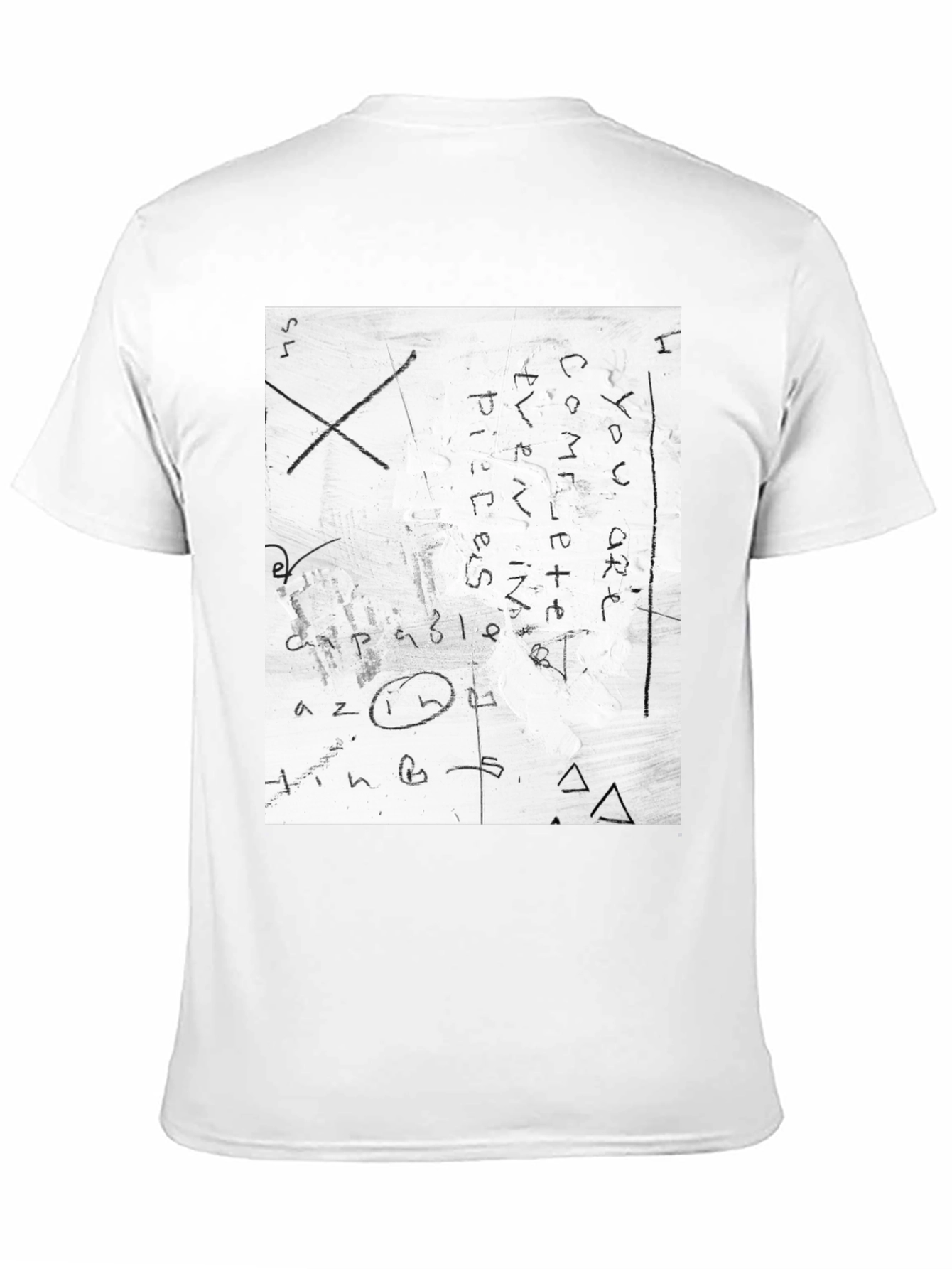 Black Abstract Graphic Print Crew Neck T-Shirt view 11