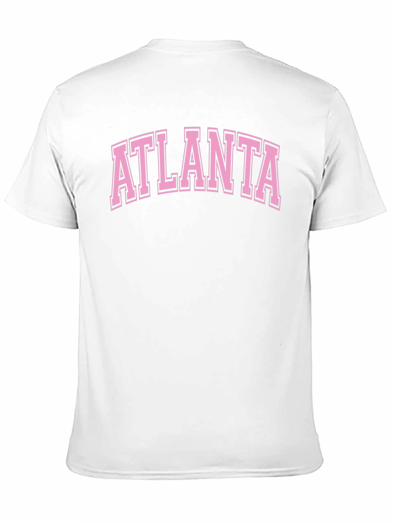 Black Atlanta Graphic Tee - Pink on Black Cotton T-Shirt view 11
