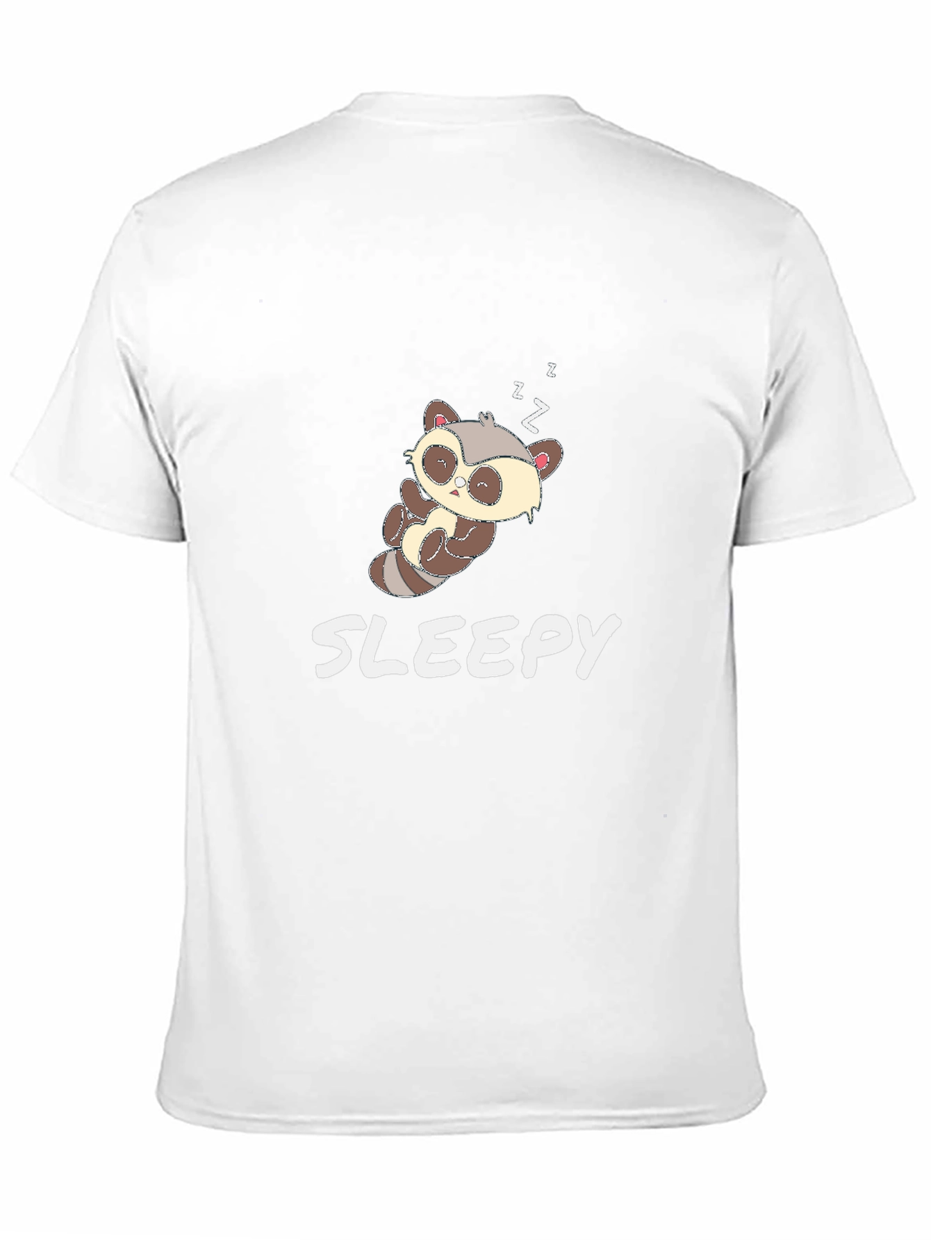 Black Cute Sloth 'Sleepy' Black T-Shirt view 11