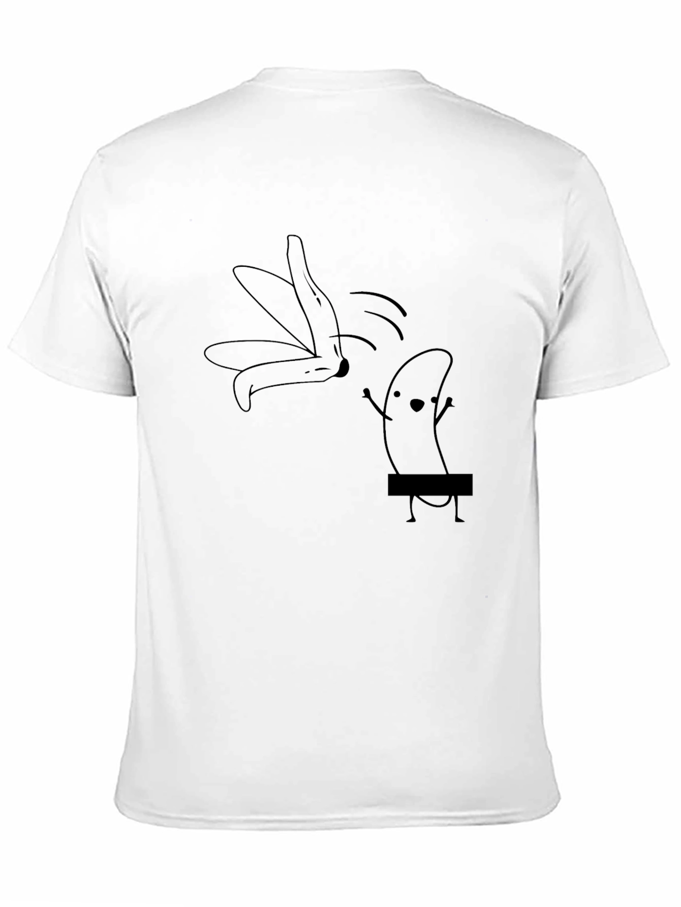 Black Funny Banana Stripping Graphic T-Shirt - Unisex view 11