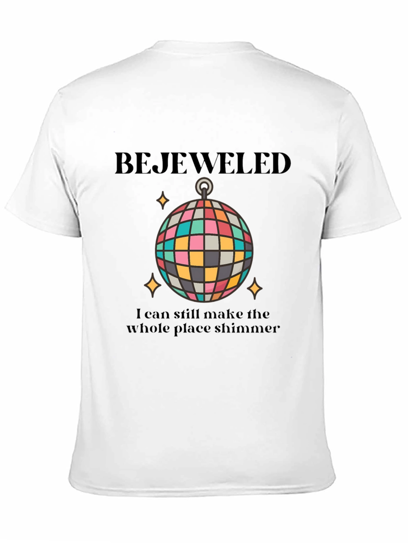 Black Bejeweled Disco Ball Graphic Tee view 11