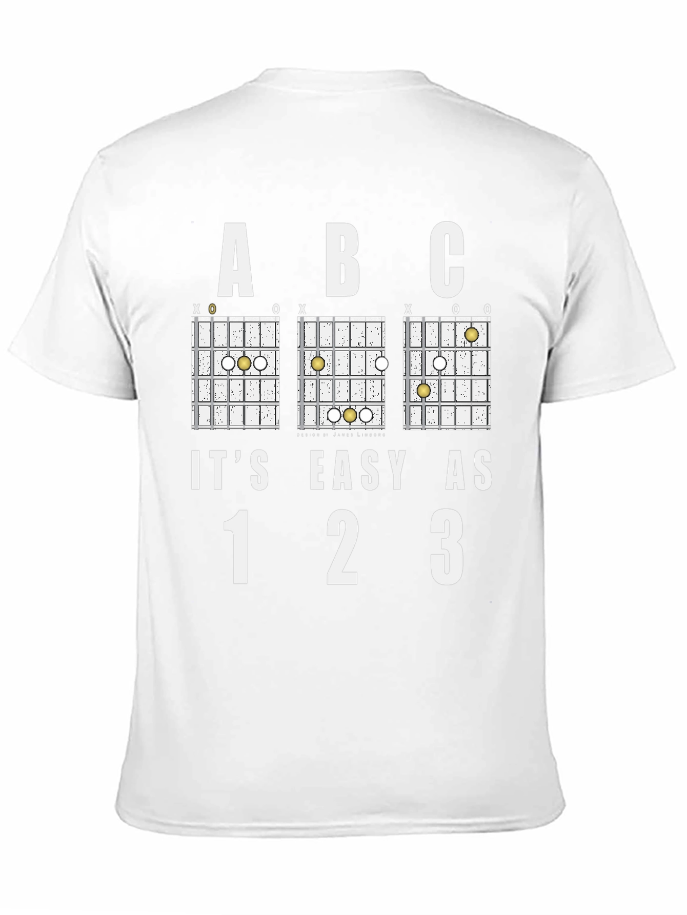 Black It's Easy as ABC 123 Guitar Chord T-Shirt view 11