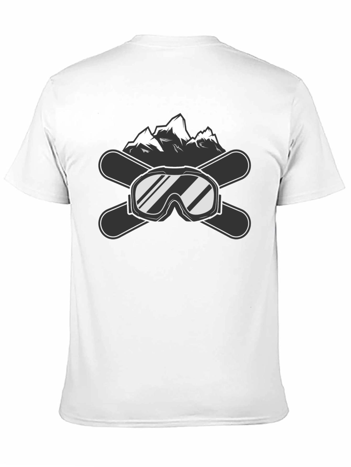 Black Snow Sport Tee: Ski Goggles and Mountain Graphic view 11