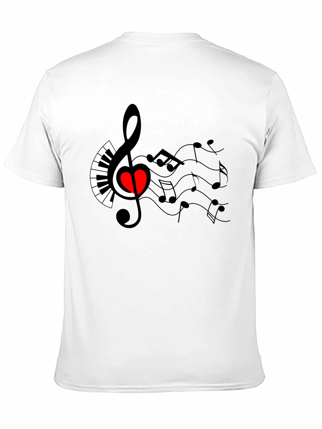 Black Musical Heart T-Shirt - Express Your Passion view 11