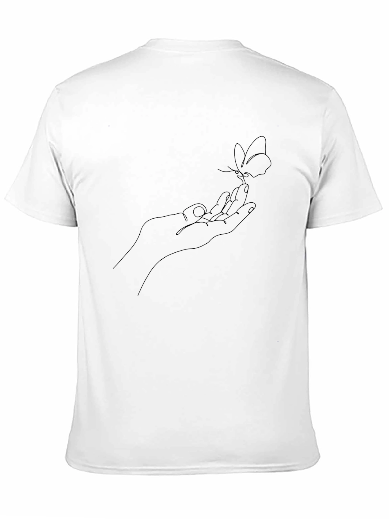 Black Minimalist Butterfly Hand Graphic Tee view 11