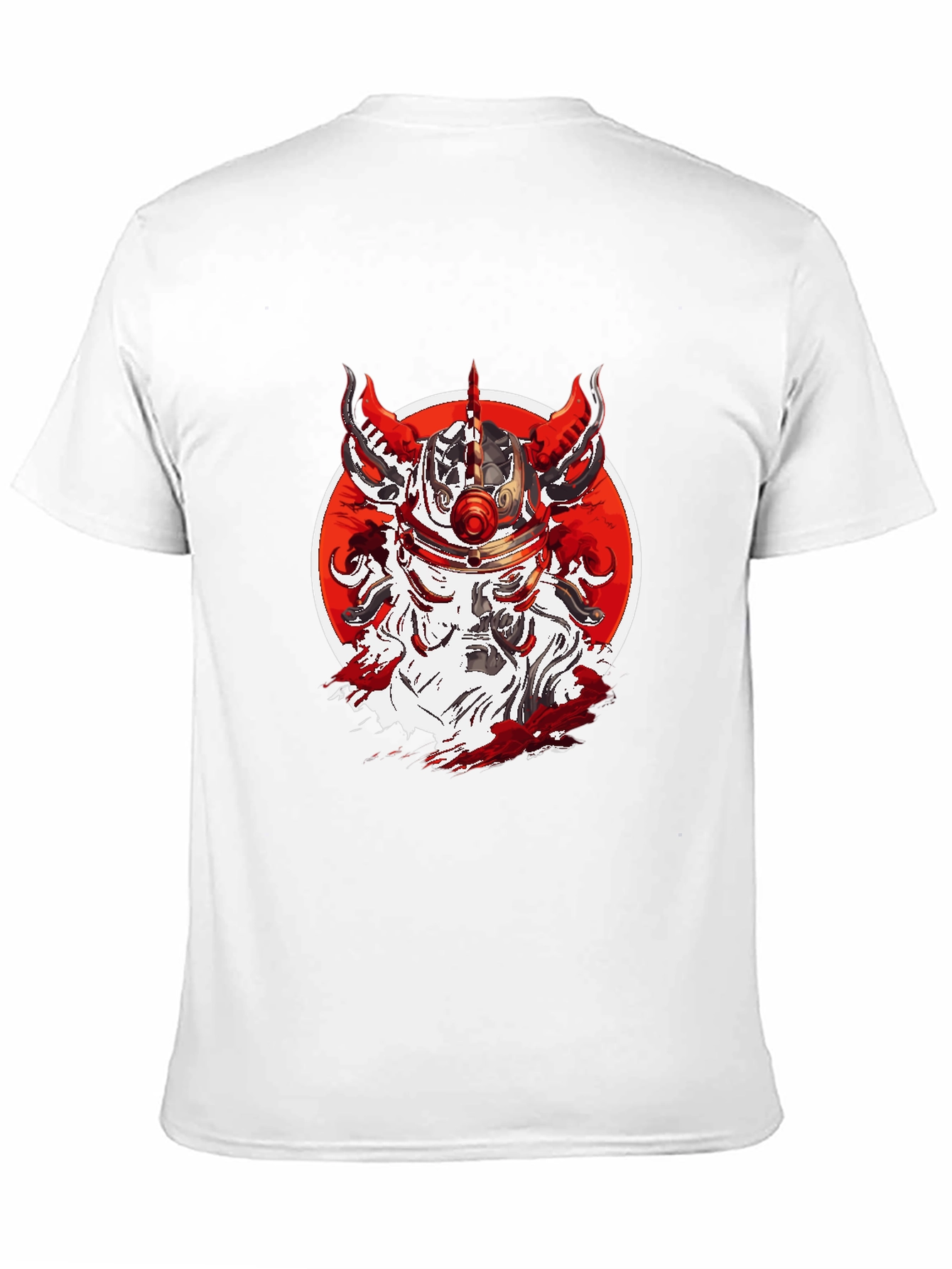 Black Red Horned Warrior T-Shirt view 11