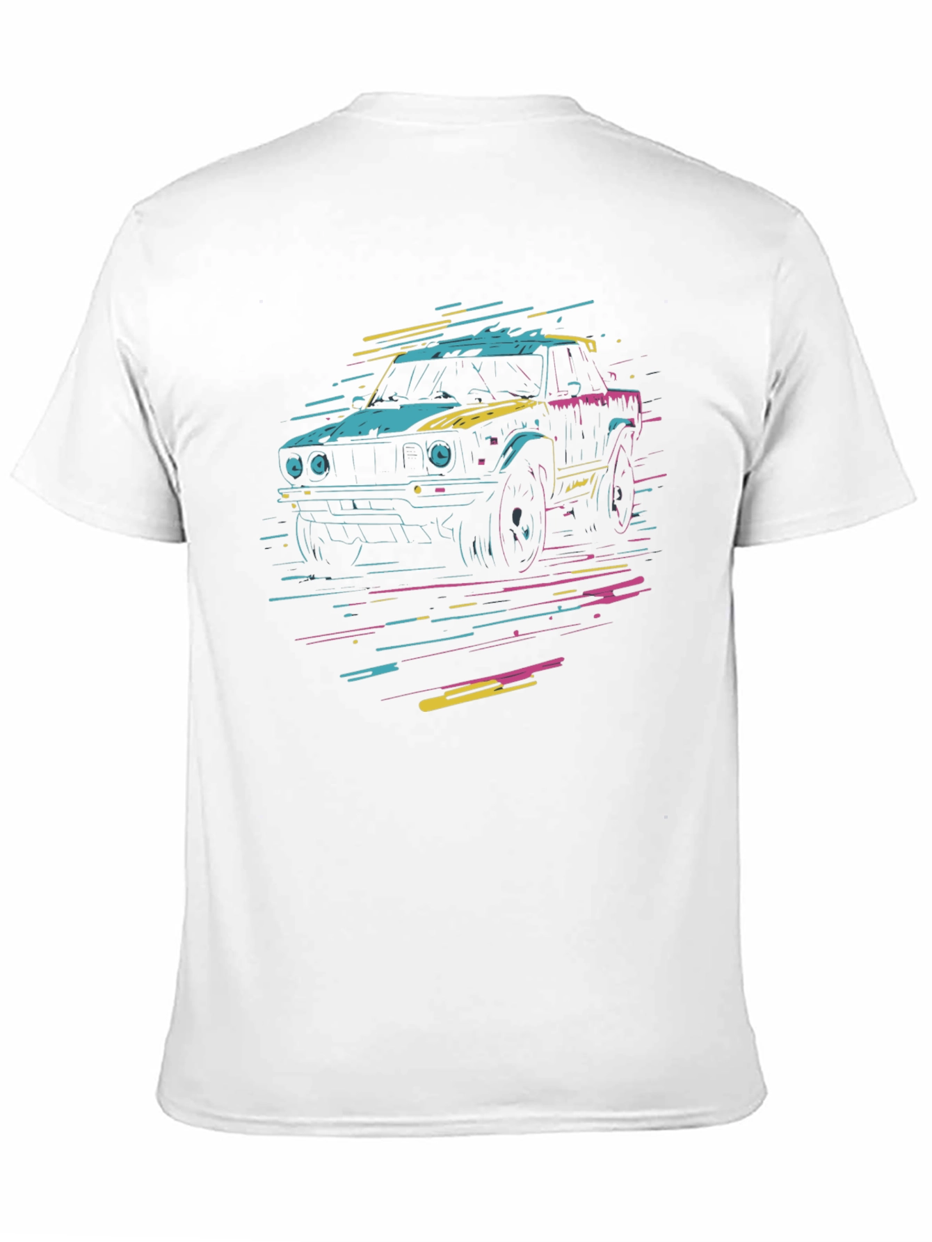 Black Retro Car Graphic Tee - Black Cotton T-Shirt view 11