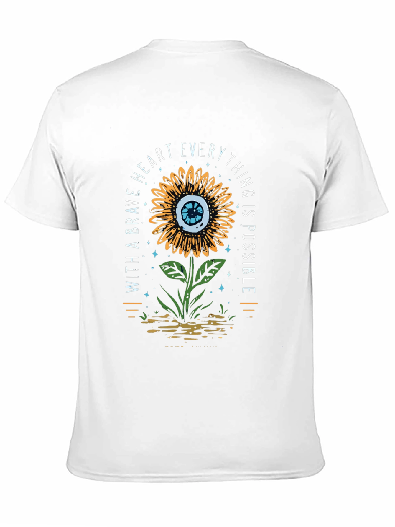 Black Brave Heart Sunflower Graphic Print T-Shirt view 11