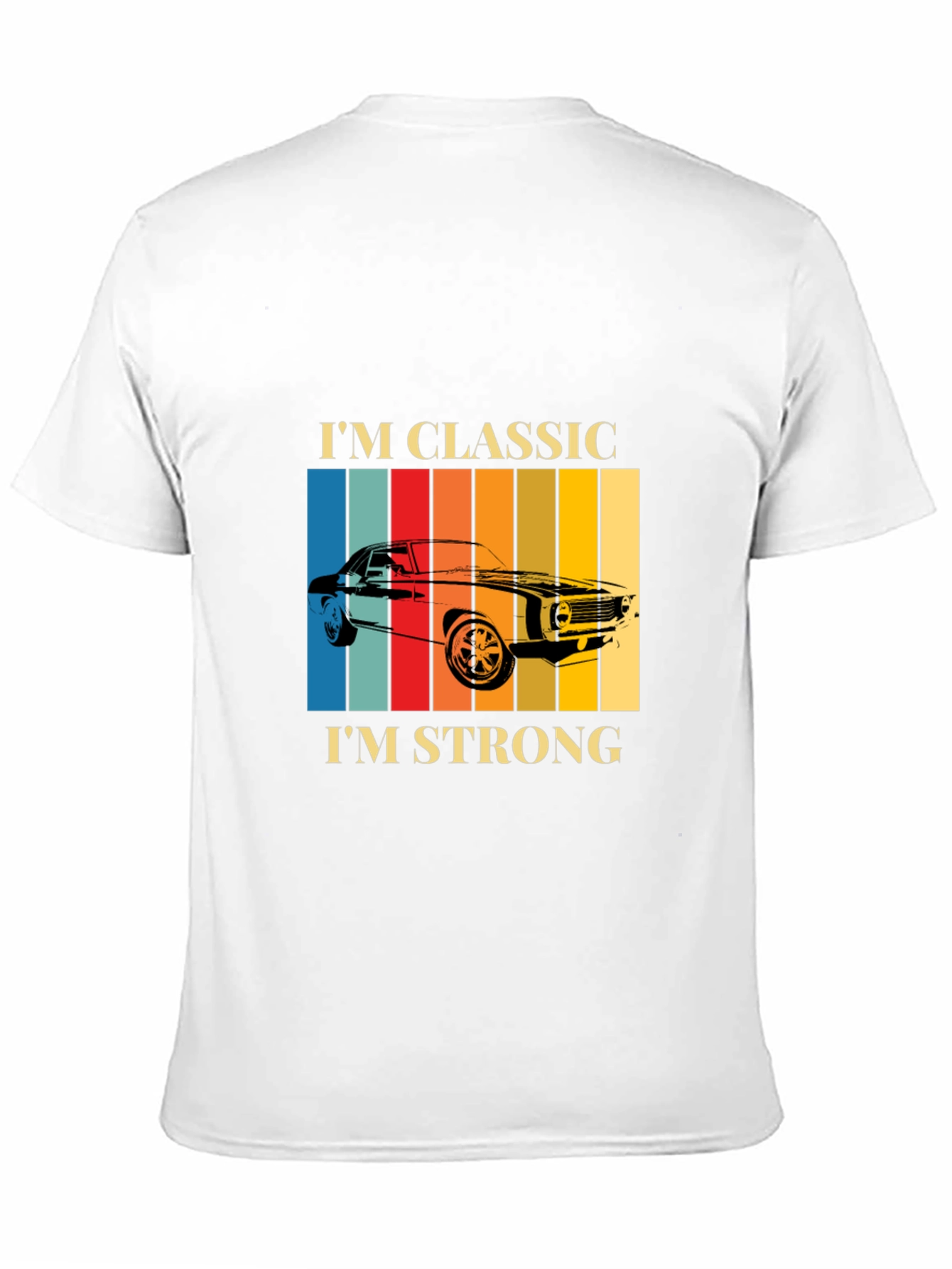 Black Classic Car T-Shirt - Retro Stripes & Bold Statement view 11