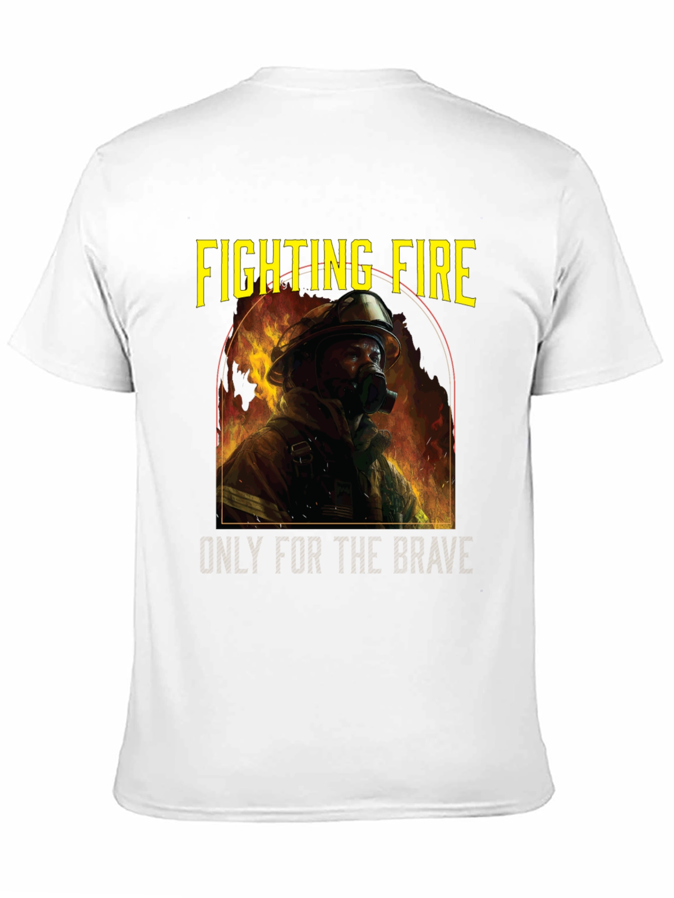 Black Fighting Fire Brave Firefighter T-Shirt view 11