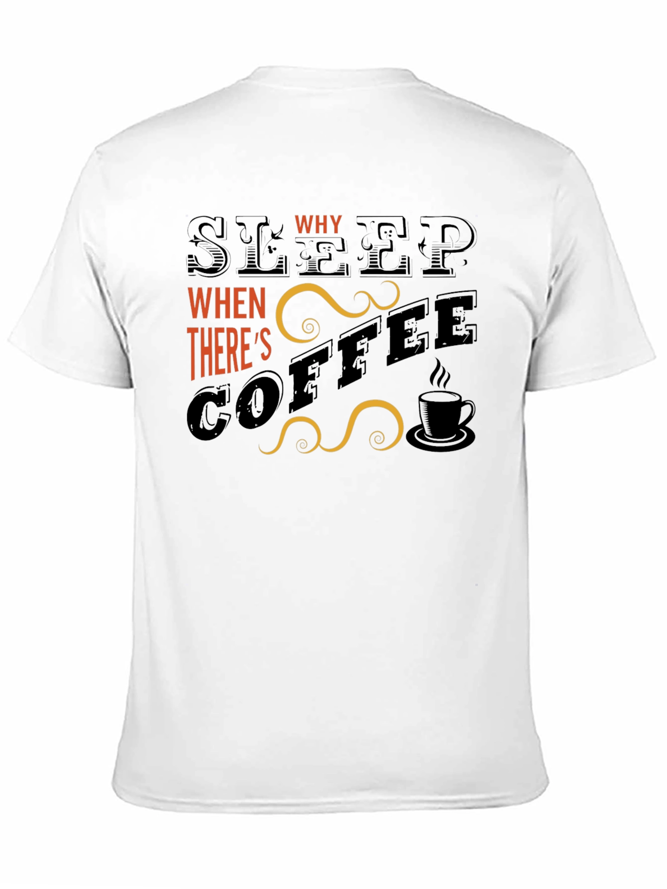 Black Sleep? Why? Coffee Graphic T-Shirt - Black view 11